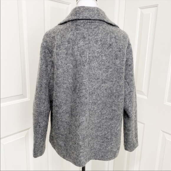 Pink Martini Gray Peacoat Wool Blend Jacket coat L - Picture 4 of 7